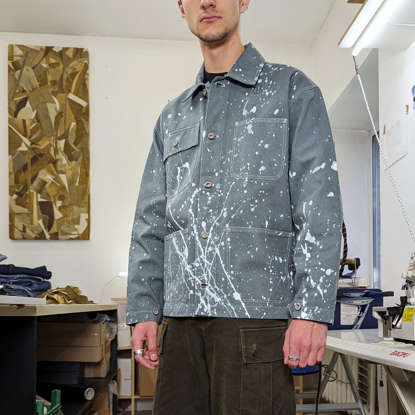 Blue-Gray Painter Jacket (SAMPLE)