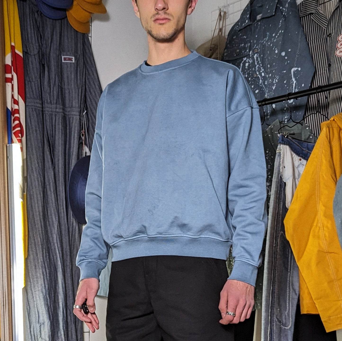 Sweatshirt Box Fit "Hand-Dyed Blue"