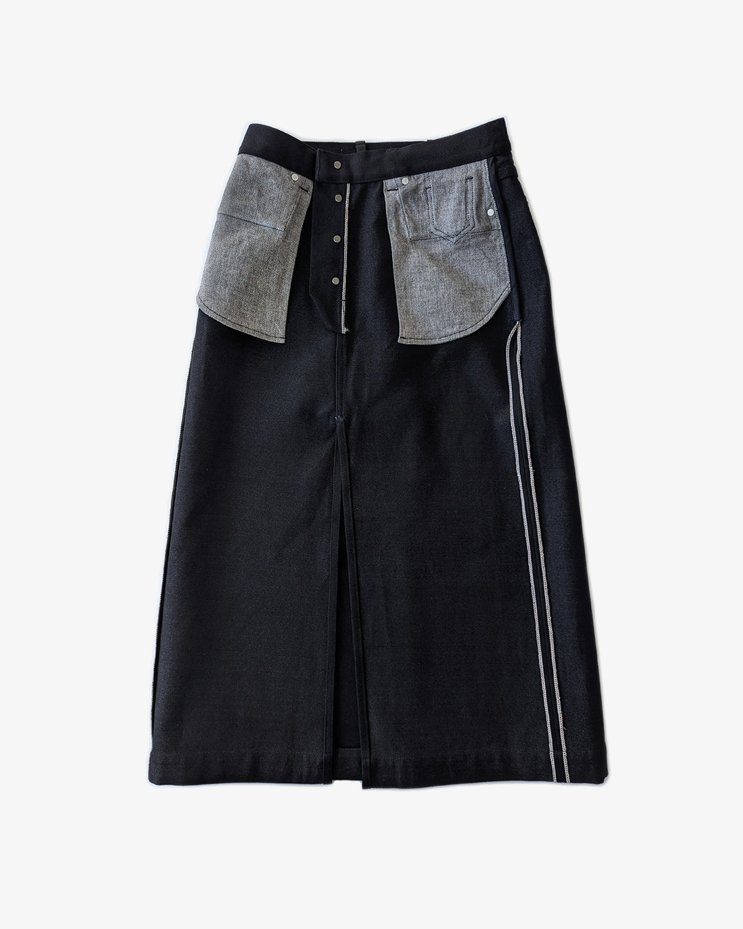 I-line Jumper skirt 【L'or】 A-line Black Selvedge Skirt 18oz – Tserkovnij