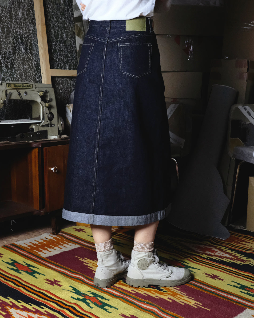 A-line Black Selvedge Skirt 18oz