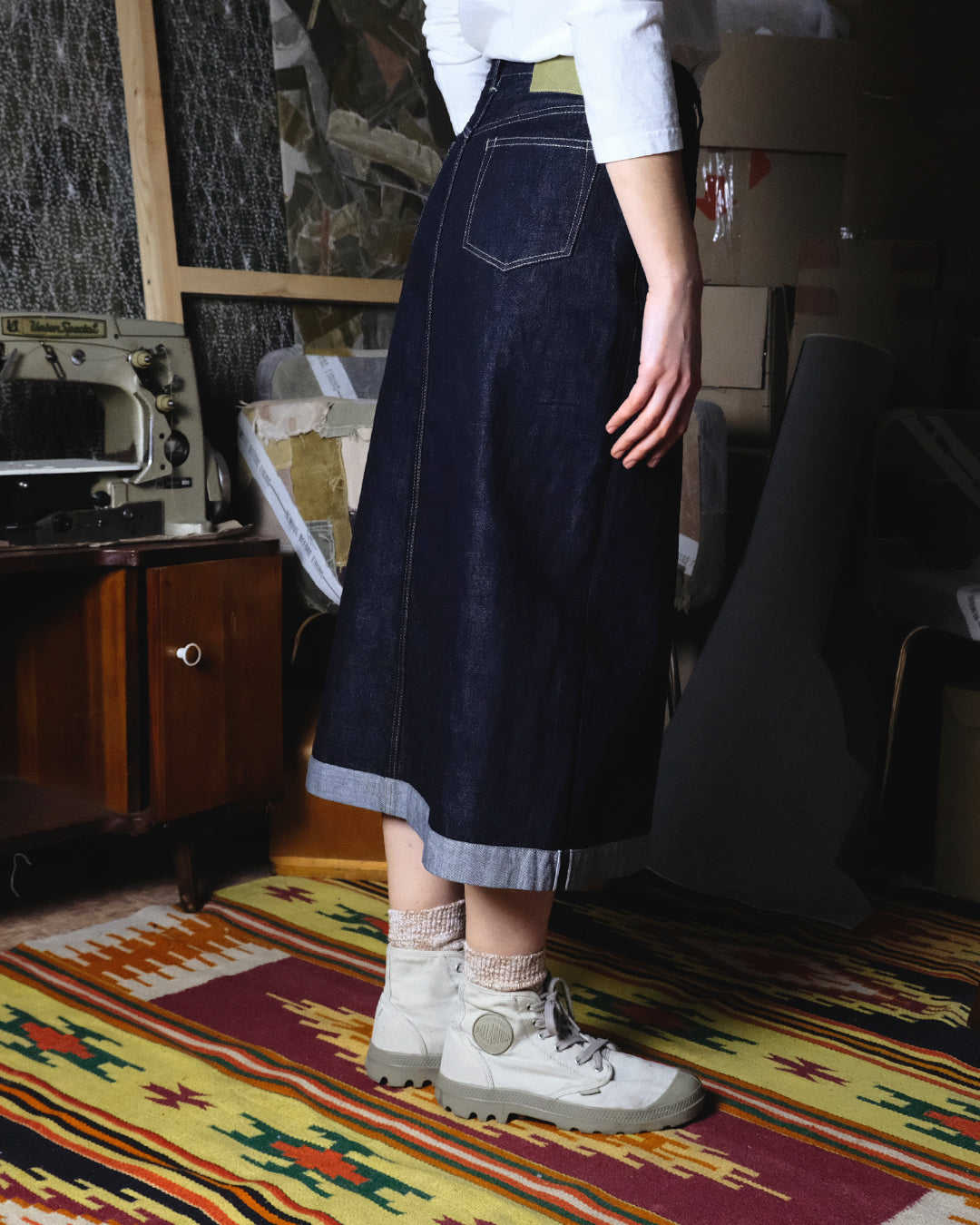 A-line Black Selvedge Skirt 18oz